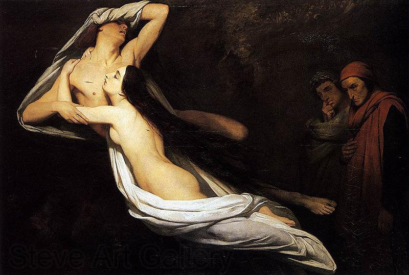 Ary Scheffer The Ghosts of Paolo and Francesca Appear to Dante and Virgil Spain oil painting art